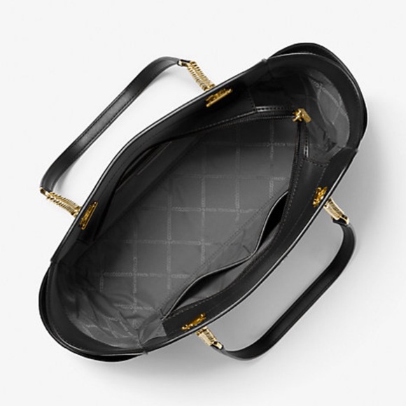 Michael Kors Jacquelyn Black Pebbled Leather Tote - NEW With Tags - Picture 2 of 13